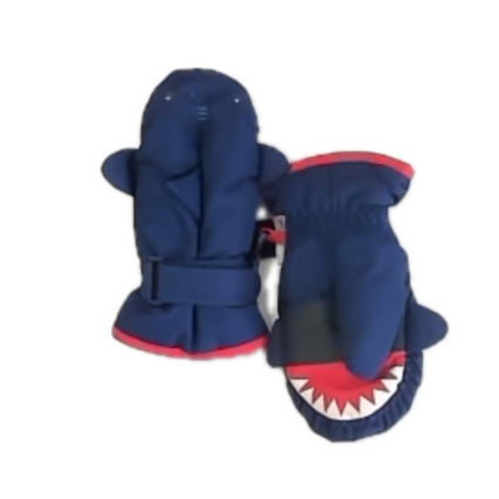 Boden Boys Navy Sharks Mittens size: 2-4T